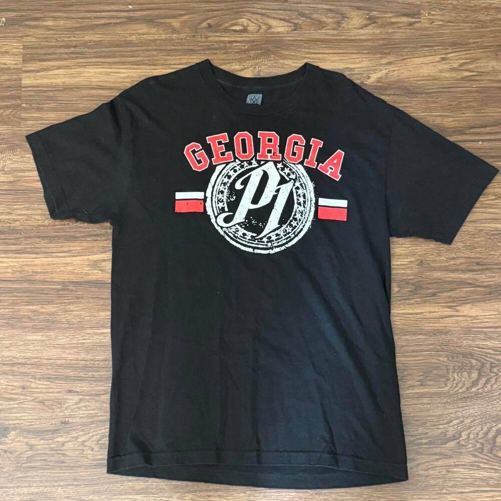 WWE AJ‎ Styles Georgia P1 Authentic T-Shirt Black Large Wrestling Tee